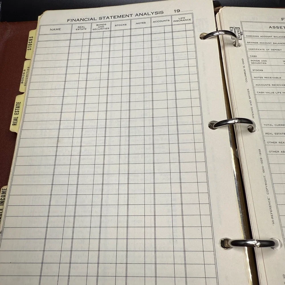 Vintage 1965 Personal Record Book Pfening‎ Snyder Publishers Loose Leaf planner